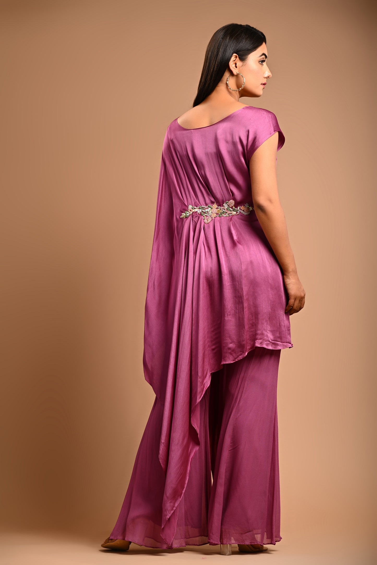 Drape Top With Bootcut Pant