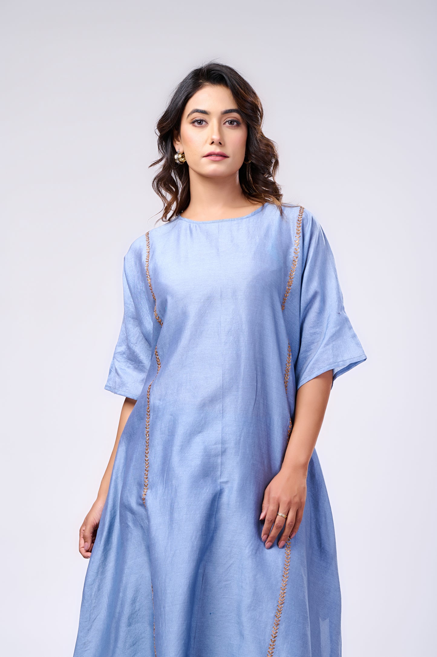 CHANDERI KURTA SET