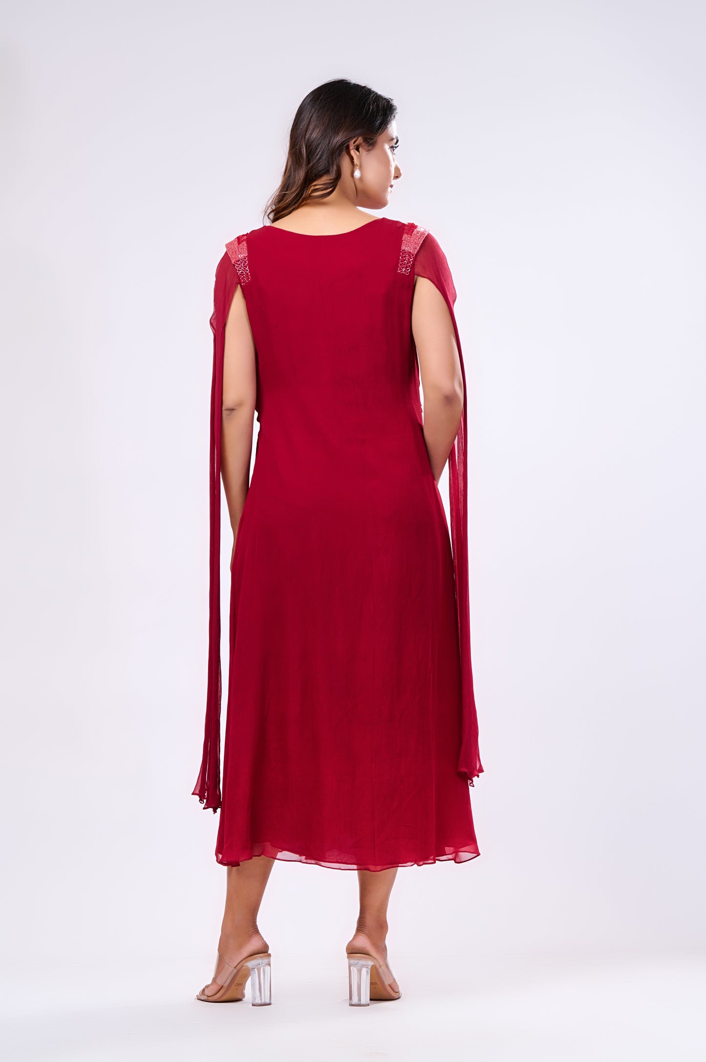 A-LINE DRAPED MIDDI