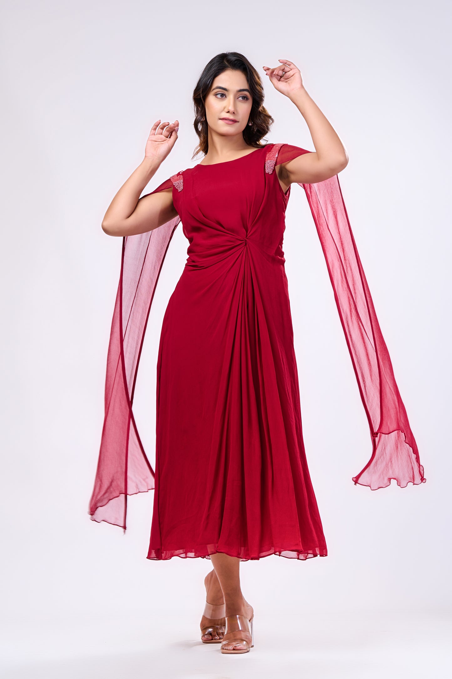 A-LINE DRAPED MIDDI