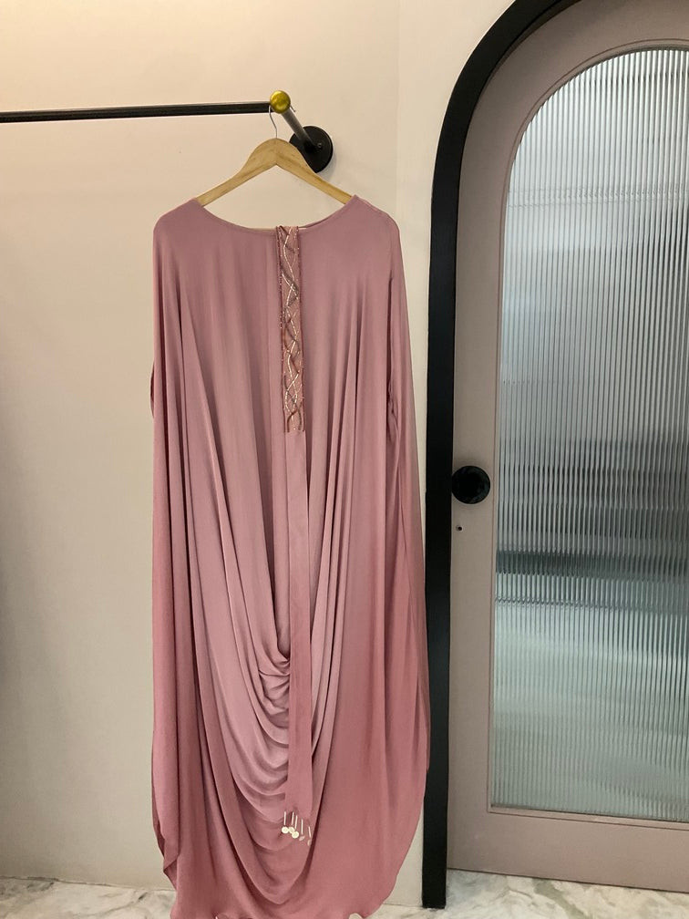 Ombre Drape Cowl Dress