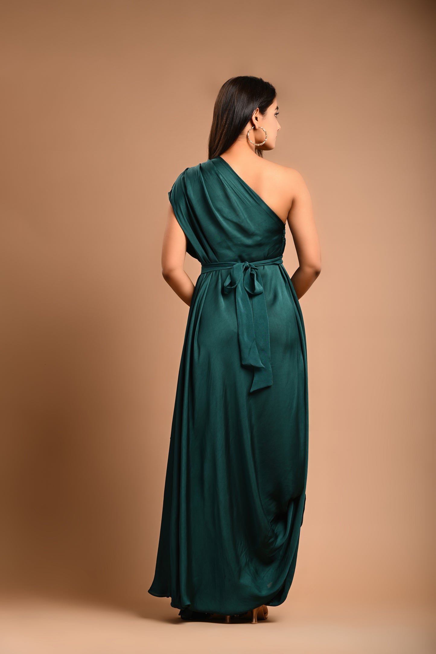 One Shoulder Drape Dress