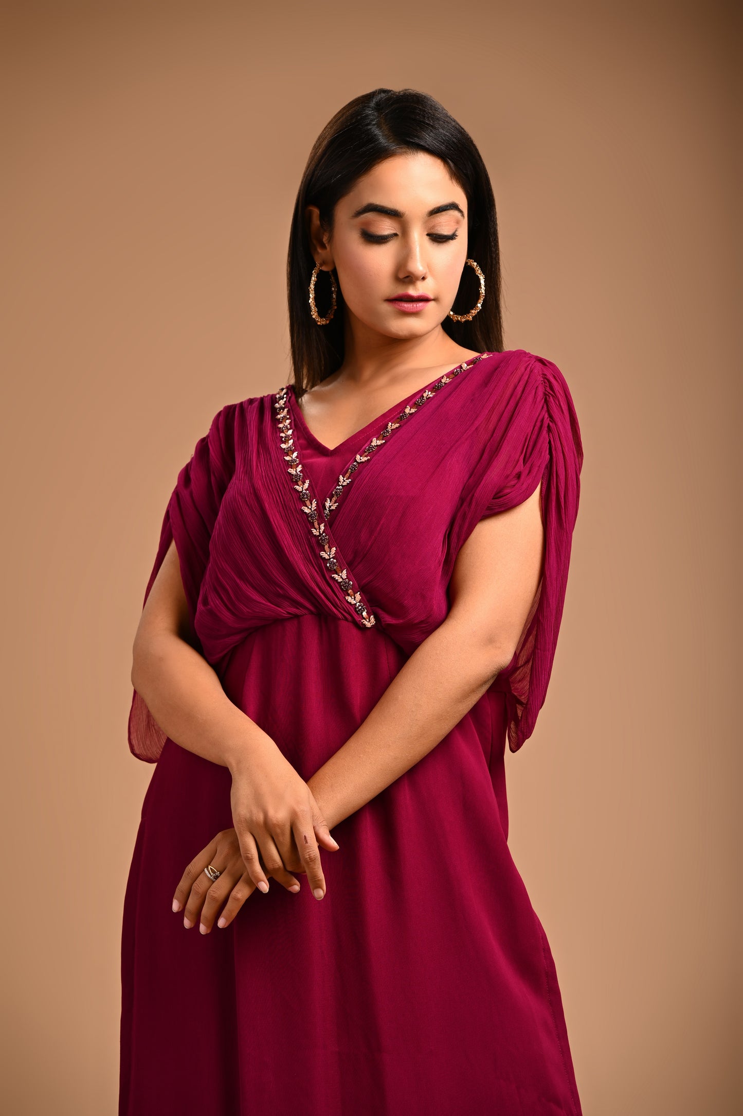 Straight Kurta With Cowl And Straight Fit Pant