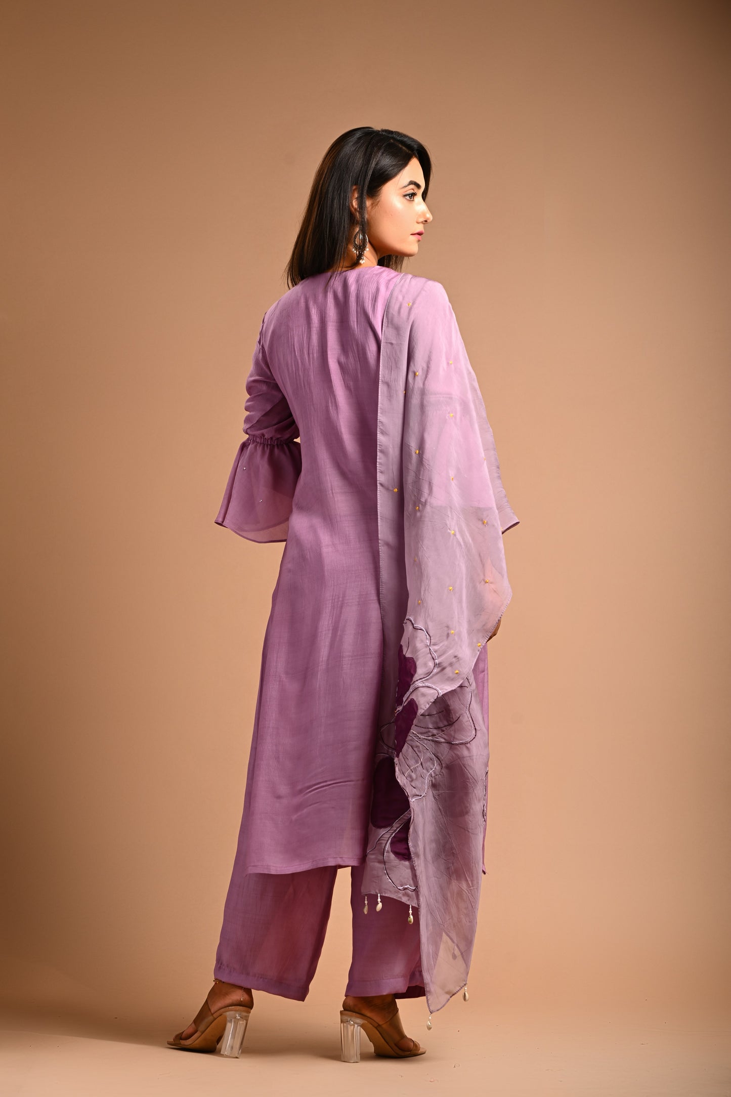 Straight Kurta Set With Applique Dupatta