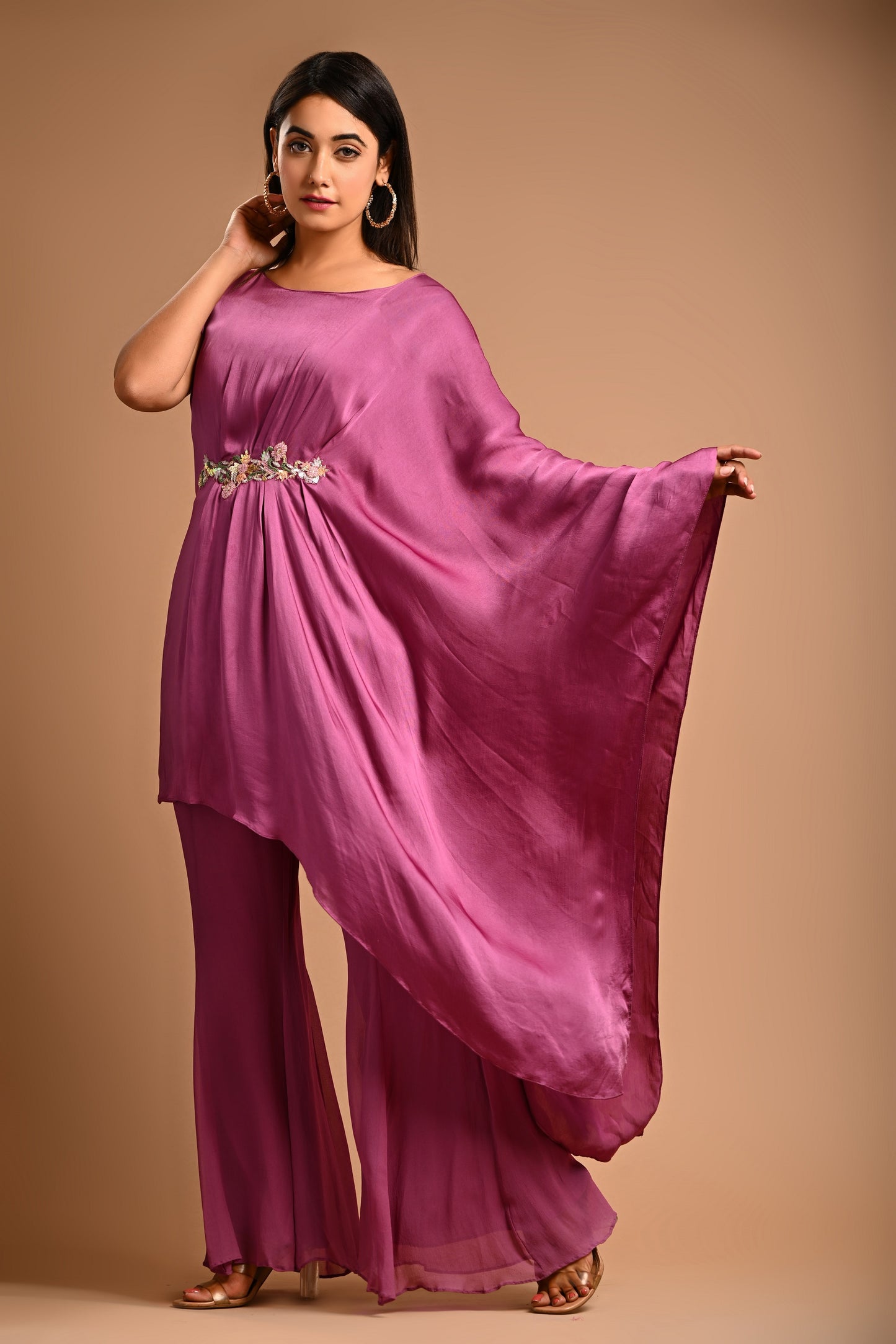 Drape Top With Bootcut Pant